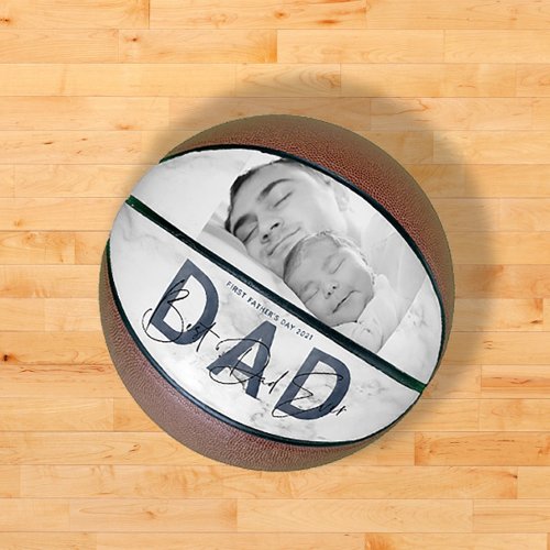 Dusty Blue Best Dad Ever Photo First Fathers Day Basketball