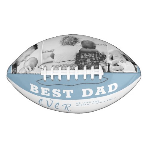 Dusty Blue Best Dad Fathers Day 3 Photo Collage Football