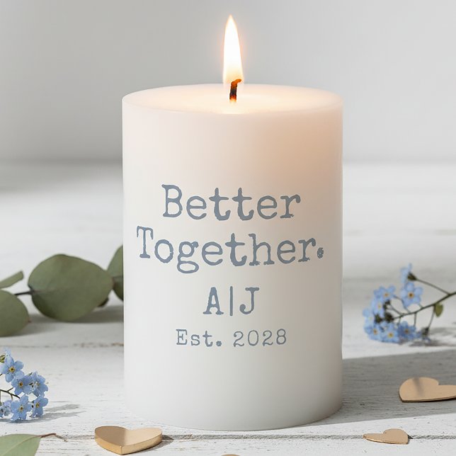 Dusty Blue Better Together Year Established Candle (Creator Uploaded)