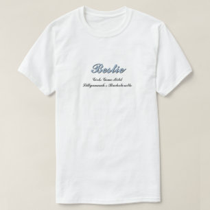 Dusty Blue + Black Shadow Script Wedding  T-Shirt