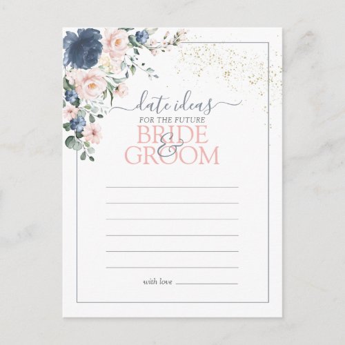 Dusty Blue Blush Pink Date Ideas Postcard