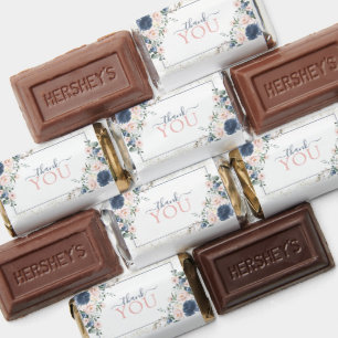 Dusty Blue Blush Pink Floral Shower Hershey's Miniatures