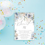 Dusty Blue & Blush Pink Floral Sweet 16 Birthday Invitation<br><div class="desc">This birthday invitation is a stunning piece of art,  marrying elegance and beauty. Its ethereal and graceful design is sure to captivate and impress the recipients,  setting the tone for a memorable and delightful sweet  birthday celebration.</div>