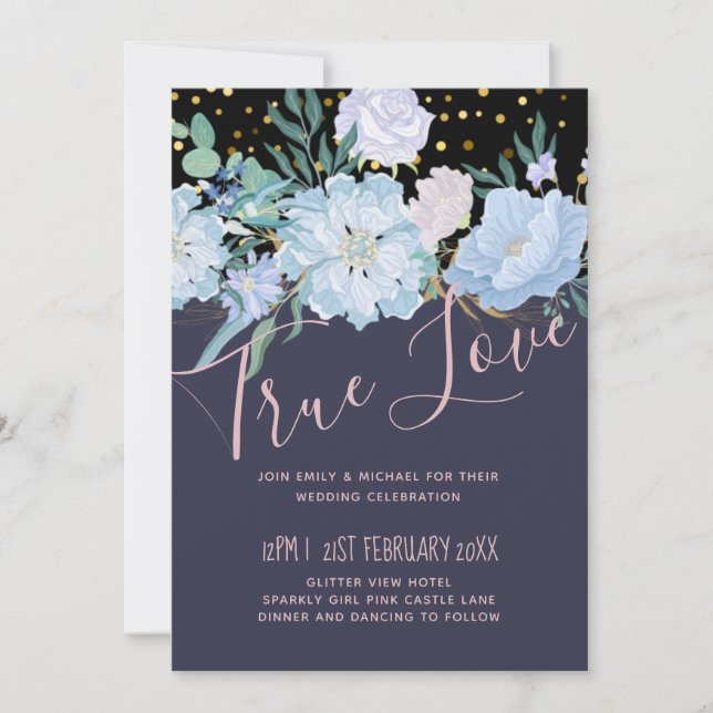 Dusty Blue Blush Pink Floral Wedding Budget (Front)