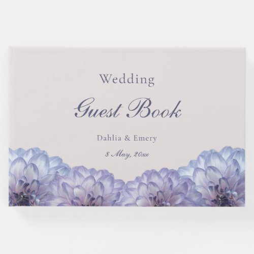 Dusty Blue Blush Pink Floral Wedding Guest Book