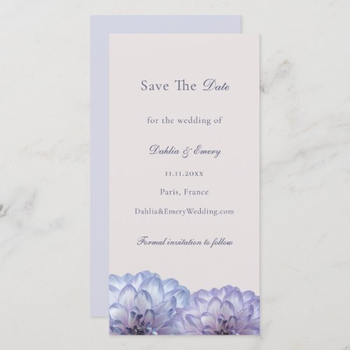Dusty Blue Blush Pink Floral Wedding Save The Date