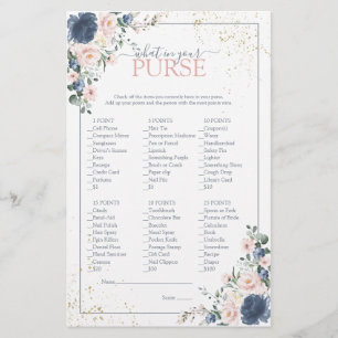 Dusty Blue Blush Pink Gold Floral Shower Game