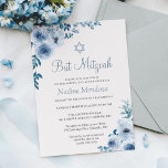 Dusty Blue Bohemian Floral Bat Mitzvah Invitation<br><div class="desc">Dusty Blue Bohemian Floral Bat Mitzvah Invitation. For further customization,  please click on the "customize further" link and use our design tool to modify this template. If you need help or matching items,  please contact me.</div>