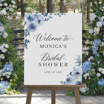Dusty Blue Bohemian Floral Bridal Shower Sign<br><div class="desc">Add a touch of elegance to your bridal shower with our Boho Dusty Blue Floral Welcome Sign. The sign features a unique floral design that is both modern and timeless, making it perfect for any bridal shower. To showcase this poster, you have multiple options, such as mounting it on a...</div>