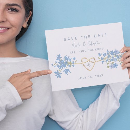 Dusty Blue Bohemian Floral Wedding  Save The Date