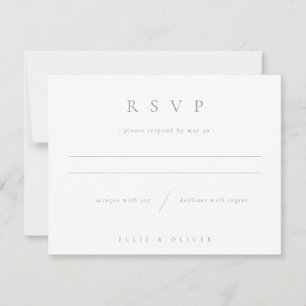Dusty Blue Boho 1 Wedding Modern RSVP Card