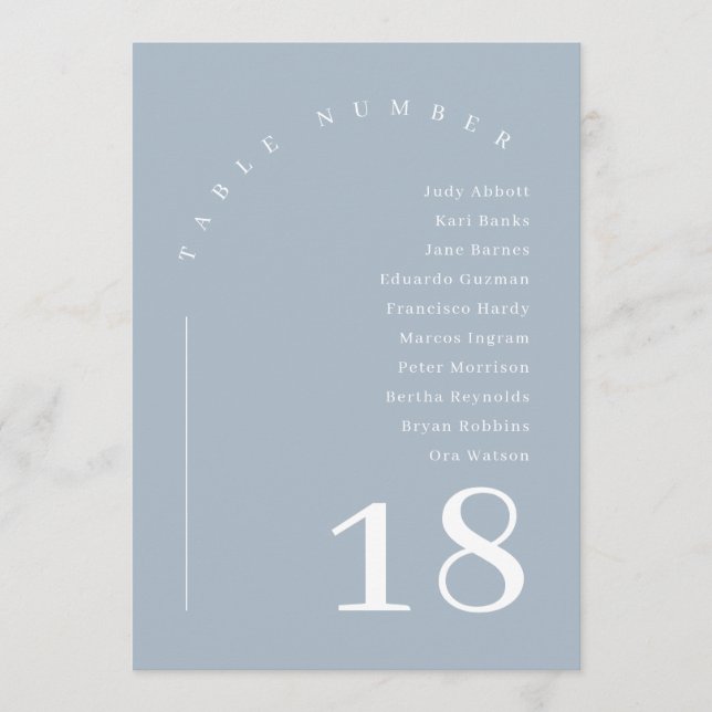 Dusty Blue Boho Arch Wedding Seating Chart Table  Invitation (Front)