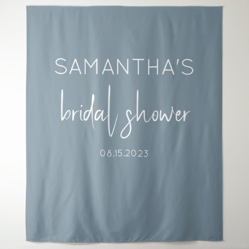 Dusty Blue Boho Bridal Shower Backdrop