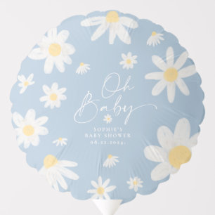 Dusty Blue Boho Daisy Flower Balloon