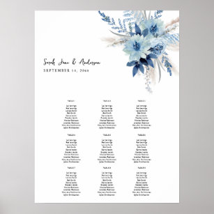 Dusty Blue Wedding Seating Chart Template - 24x36 or A1 size – We Do Bou