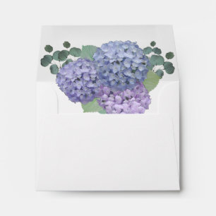 Dusty Blue Boho Floral Wedding RSVP Return Address Envelope