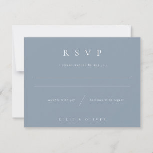 Dusty Blue Boho Photo Wedding Modern RSVP Card