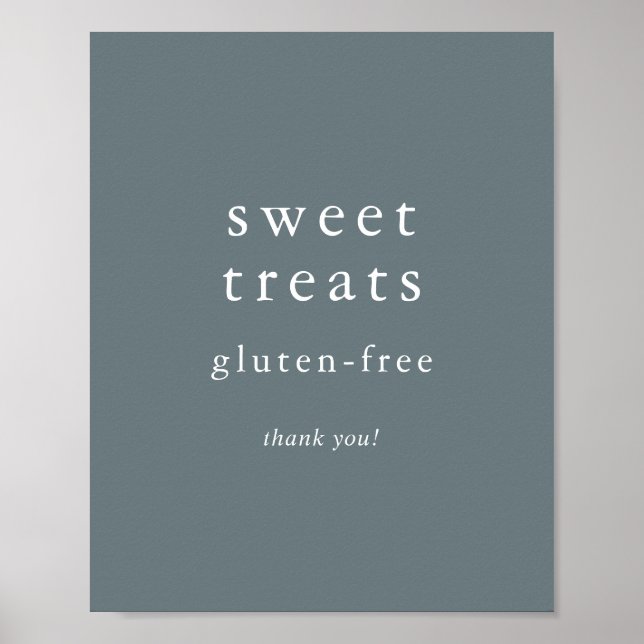 Dusty Blue Boho Sweet Treats Poster (Front)