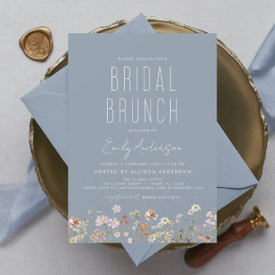Dusty Blue Boho Wildflower Bridal Brunch Shower