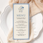 Dusty Blue Boho Wildflower Wedding Menu<br><div class="desc">Elegant wedding menu featuring beautiful rustic wildflowers and modern typography.</div>