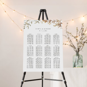 Dusty Blue Boho Wildflower Wedding Seating Chart Foam Board