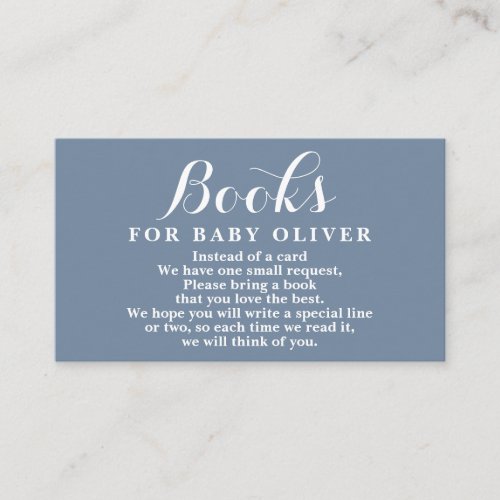 Dusty Blue Books for Baby Request Card