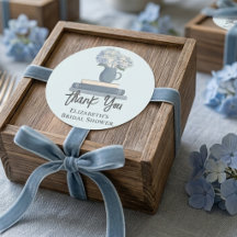 Dusty Blue Books Hydrangea Hand Lettered Thank You