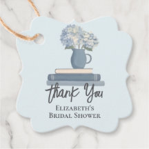 Dusty Blue Books Hydrangea Hand Lettered Thank You