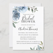 Dusty Blue Botanical Bridal Shower Invitation (Front)