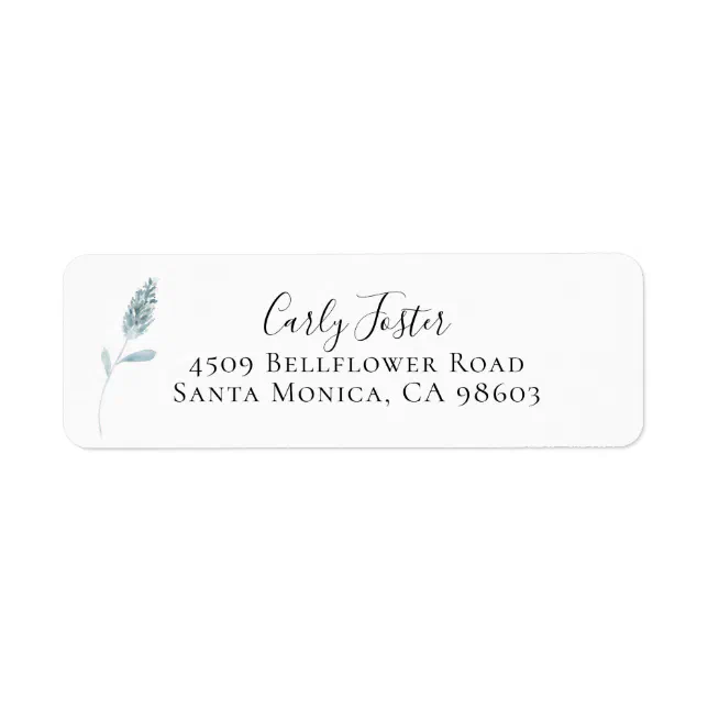 Dusty Blue Botanical Floral Return Address Label | Zazzle