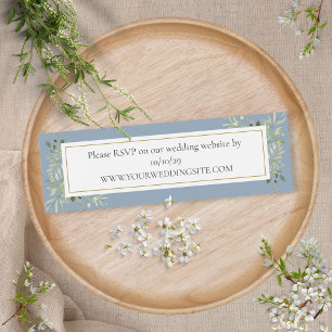 Dusty Blue Botanical Greenery Wedding Website RSVP