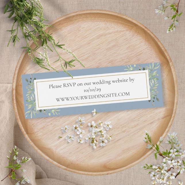 Dusty Blue Botanical Greenery Wedding Website RSVP (Creator Uploaded)