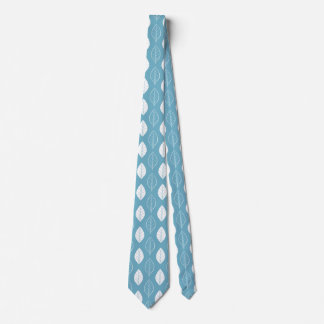 Dusty Blue Botanical Pattern Mens Necktie