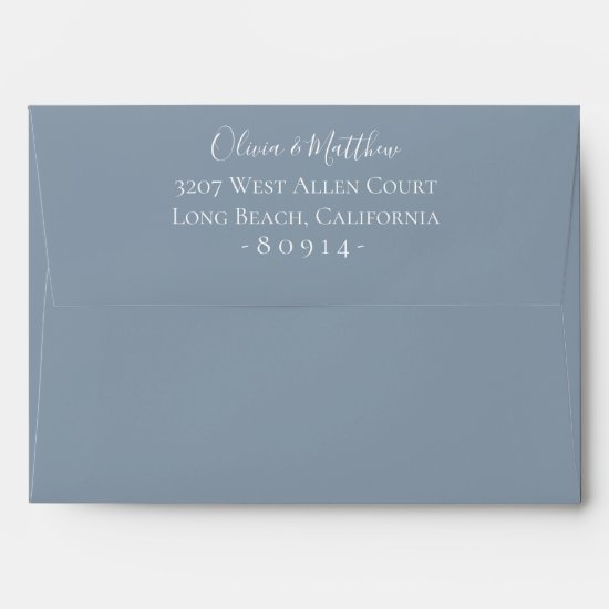 Dusty Blue Botanical Personalized Return Address Envelope