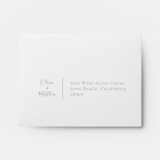 Dusty Blue Botanical Personalized Return Address Envelope