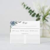 Dusty Blue Botanical Recipe Card (Standing Front)