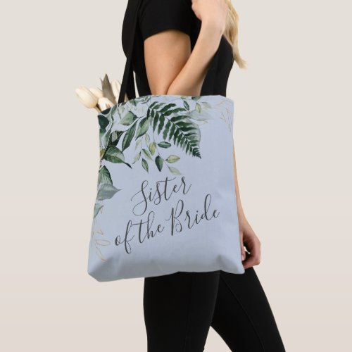 Dusty blue botanical Sister of the bride gift Tote Bag