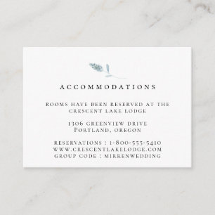 Dusty Blue Botanical Wedding Accommodations Enclosure Card