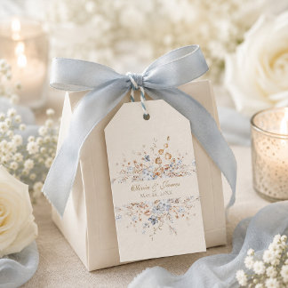 Dusty Blue Botanical Wedding Favor Tag