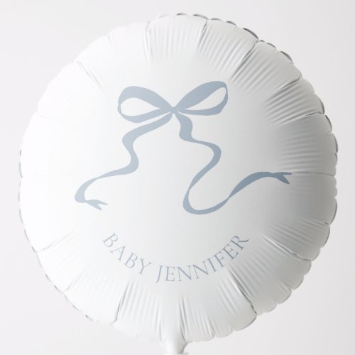 Dusty Blue Bow Baby Shower Balloon