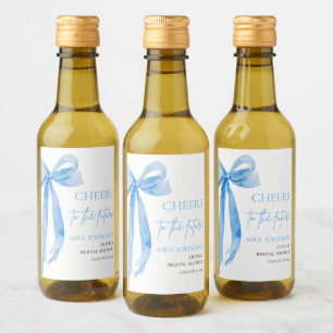 Dusty Blue Bow Cheers To The Future Bridal Shower Wine Label
