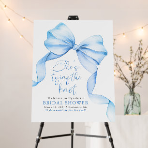 Dusty Blue Bow Knot Bridal Shower Welcome Sign