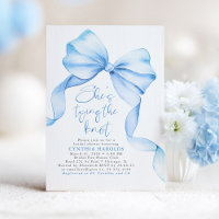 Dusty Blue Bow She's Tying the Knot Bridal Shower