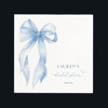 Dusty Blue Bow Shes Tying The Knot Bridal Shower Napkins<br><div class="desc">Celebrate in style with our **Dusty Blue Bow She's Tying The Knot Bridal Shower Napkins**. These elegant napkins feature a chic dusty blue bow and stylish lettering, adding a refined touch to your bridal shower decor. Perfect for complementing any sophisticated or classic-themed event, these napkins bring both charm and functionality...</div>