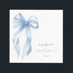 Dusty Blue Bow Shes Tying The Knot Bridal Shower Napkins<br><div class="desc">Celebrate in style with our **Dusty Blue Bow She's Tying The Knot Bridal Shower Napkins**. These elegant napkins feature a chic dusty blue bow and stylish lettering, adding a refined touch to your bridal shower decor. Perfect for complementing any sophisticated or classic-themed event, these napkins bring both charm and functionality...</div>