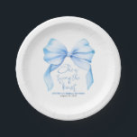 Dusty Blue Bow She's Tying the Knot Bridal Shower Paper Plates<br><div class="desc">Add a graceful touch to your bridal shower celebration with this She’s Tying the Knot soft dusty blue bow paper plates. Adorned with a delicate ribbon design, these elegant plates blend sophistication with charm — perfect for styling your cocktail hour, dessert table, or dinner setting. Thoughtfully designed to complement a...</div>