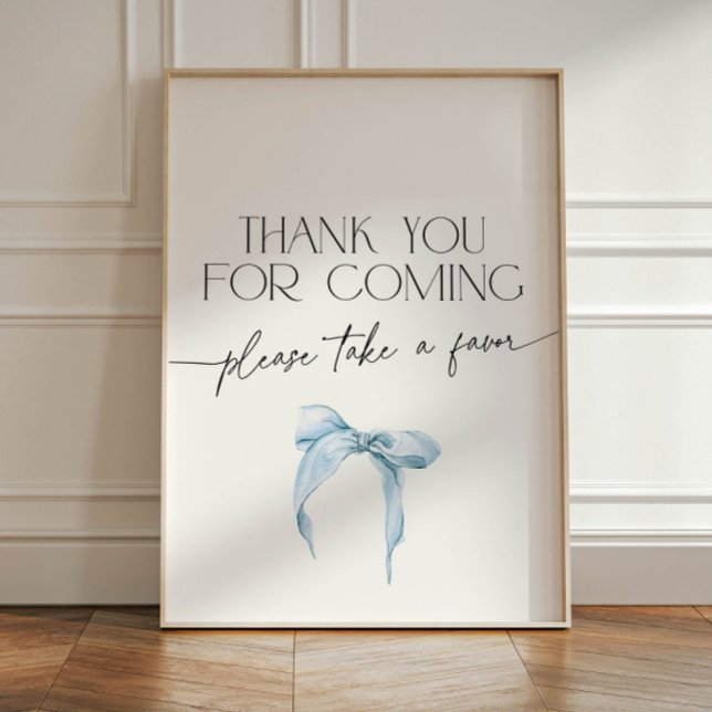  Dusty Blue Bow Thank You for Coming Pedestal Sign (Creator Uploaded)