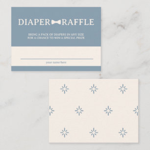 Dusty Blue Bow Tie Diaper Raffle Enclosure Card