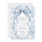 Dusty Blue Bow Toile Something Blue Bridal Shower