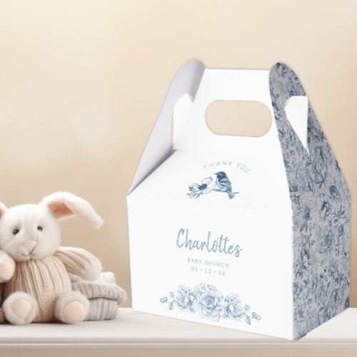 Dusty Blue Boy Baby Shower Favor Box